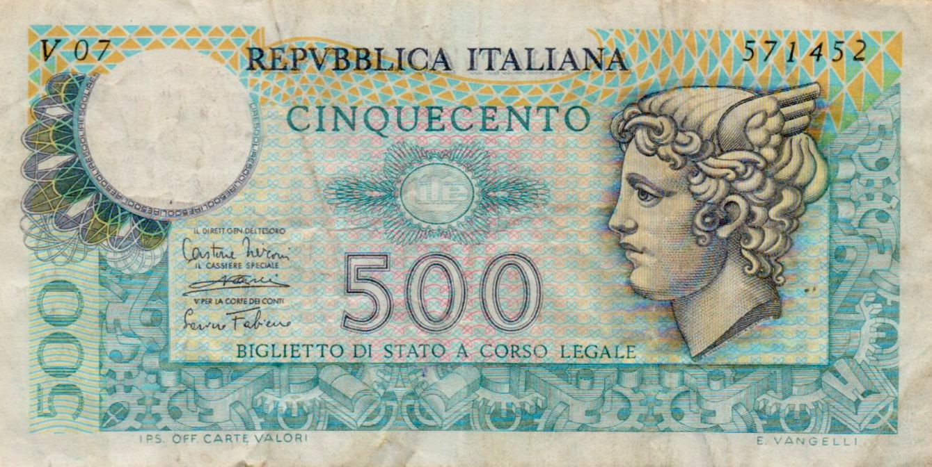 Italy 500 1974 VF P-094/a